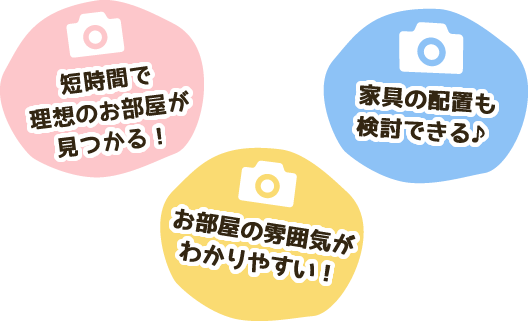 短時間で理想のお部屋が見つかる！